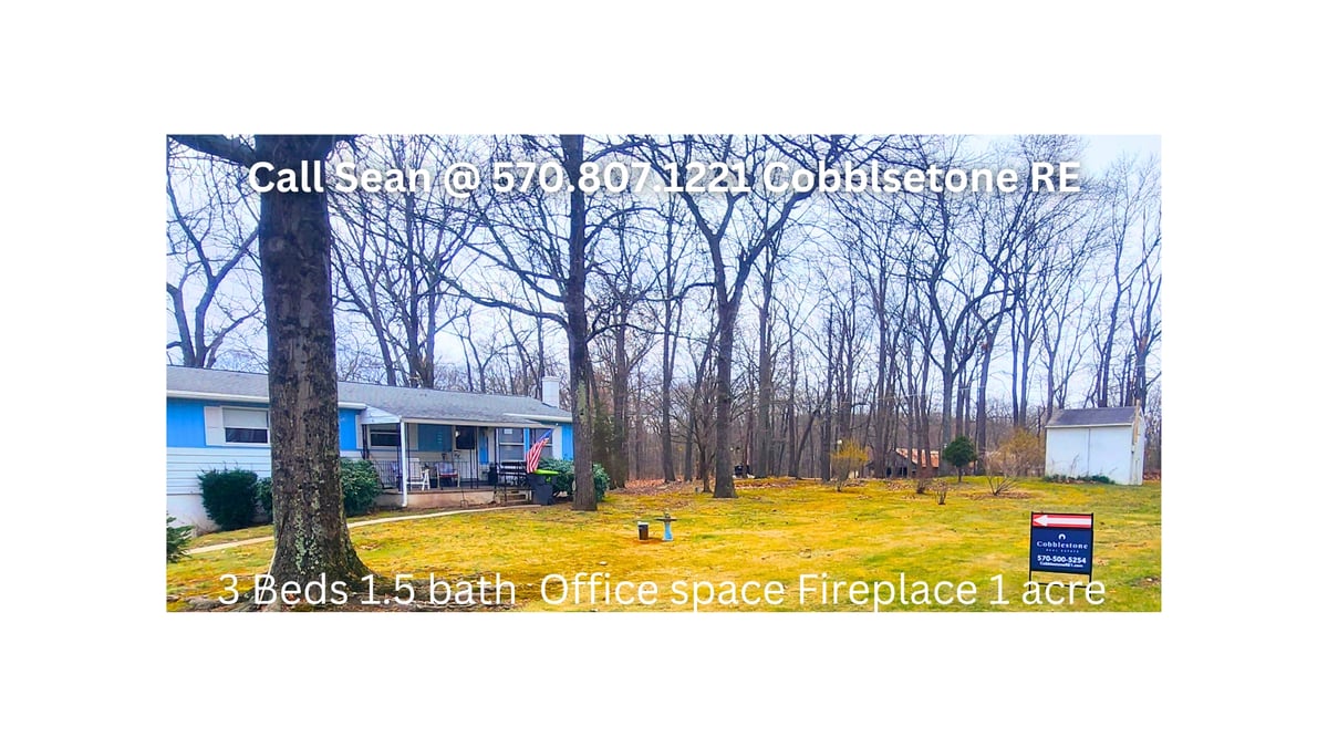 3 Beds 1.5 bath Office spaceFireplaceNearly 1 acre 1